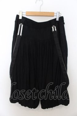 画像1: ALGONQUINS / ストライプ&ドットハーフバルーンパンツ  ブラック無地 O-26-01-20-055-AL-PA-IG-OS