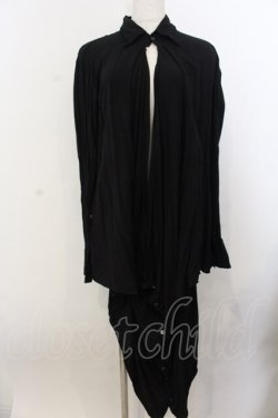 画像1: BPN FOR MEN / 胸開きビックシルエットシャツ M ブラック O-26-01-20-056-GO-BL-IG-OS