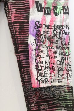 画像2: h.NAOTO / ペイントパッチデニムパンツ  ブラック×マルチ O-26-01-20-059-HN-PA-IG-OS