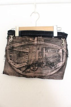 画像1: h.NAOTO / コーディングデニム ギアプリントヒップバッグ  ブロンズ×ブラック O-26-01-20-060-HN-ZA-IG-OS