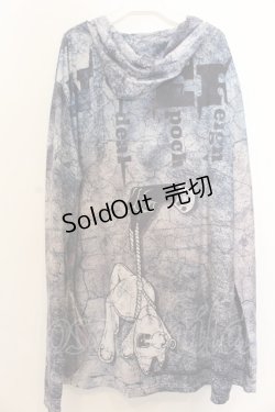 画像2: NieR Clothing / 転写総柄カットソー  ブラック×マルチ O-26-01-20-061-PU-TO-IG-OS