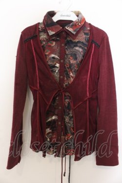 画像1: Ozz oneste / チュールレイヤードニットブラウス  ワイン O-26-01-20-063-OO-BL-IG-OS