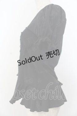 画像2: FRILL / ティーセットpt半袖カットカーディガン  ブラック O-26-01-20-007-HN-TO-OW-OS