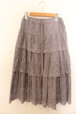 画像1: PINK HOUSE / レースティアードスカート  ラベンダー O-26-01-20-069-LO-SK-IG-OS