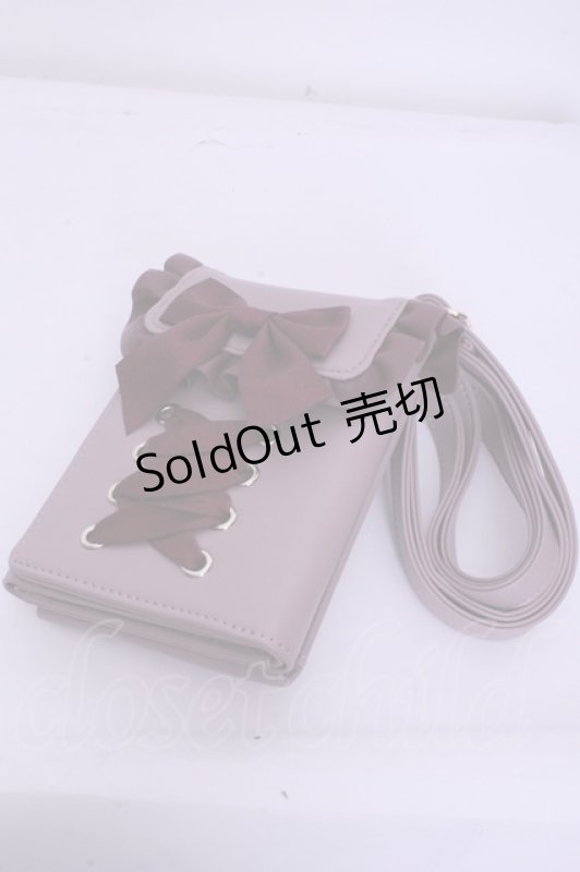 画像1: axes femme POETIQUE / レースアップスマホポシェット  ピンク O-26-01-20-1047-AX-ZA-IG-ZT387 (1)