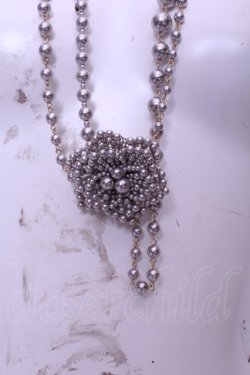 画像1: PINK HOUSE / ビーズフラワーモチーフネックレス  グレー系 O-26-01-20-1103-LO-AC-IG-OS