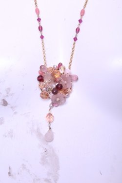 画像1: PINK HOUSE / ビーズフラワーモチーフネックレス  ピンク O-26-01-20-1104-LO-AC-IG-OS