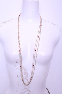 画像2: WONDERFUL WORLD / ビーズチェーンネックレス  ゴールド×アカ×サックス O-26-01-20-1106-LO-AC-IG-OS