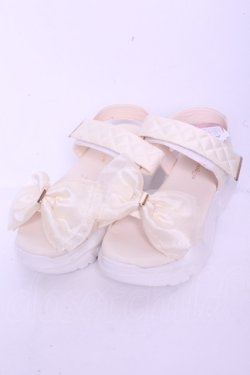 画像1: m petit by misako / AMシアーリボンSA シューズ L アイボリー O-26-01-20-1014-LO-SH-IG-OS