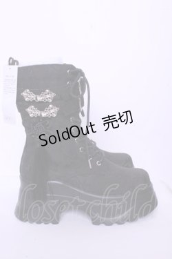 画像4: axes femme POETIQUE / チャイナ釦タンクソールブーツ M クロ O-26-01-20-1017-AX-SH-OW-ZTK014