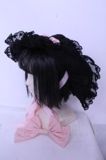 画像1: 妹抖手作工作屋 / Antique Doll ハット  クロ×ピンク O-26-01-20-1002-LO-AC-IG-ZT511 (1)