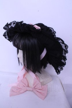 画像1: 妹抖手作工作屋 / Antique Doll ハット  クロ×ピンク O-26-01-20-1002-LO-AC-IG-OS