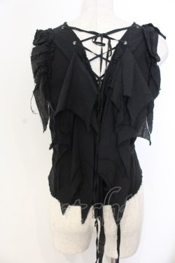 画像3: BPN / ウイングフリルガーゼブラウス M ブラック O-26-01-20-009-GO-BL-OW-OS