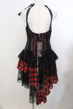 画像1: Qutie Frash / ラップ付きホルターコルセットベスト  レッド×ブラック O-26-01-20-002-QU-OP-OW-OS