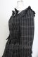 画像2: Secret Honey / サイド編み下げチェック長袖ワンピース  クロ×シロ O-26-01-20-015-CA-OP-IG-OS (2)