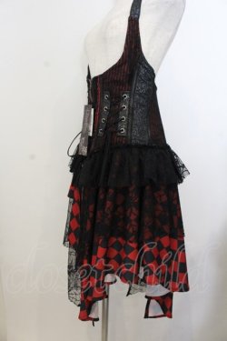 画像2: Qutie Frash / ラップ付きホルターコルセットベスト  レッド×ブラック O-26-01-20-002-QU-OP-OW-OS