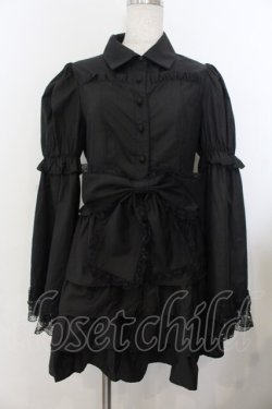 画像1: Jamieエーエヌケー / Bigおリボンお姫様ブラウス  クロ O-26-01-20-022-0-BL-IG-OS