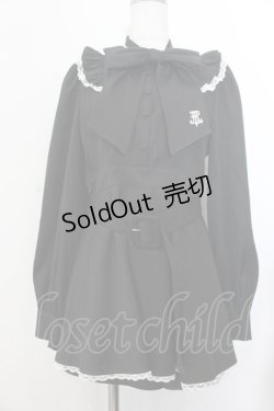 画像1: TRAVAS TOKYO / ロゴリボンフリルセットアップ  ブラック O-26-01-20-024-PU-OP-IG-OS