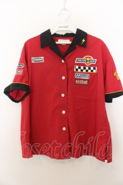 画像1: Secret Honey / ボーリングシャツ   アカ×クロ O-26-01-20-030-CA-BL-IG-OS