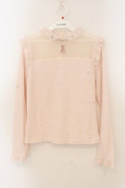画像1: LIZ LISA / チョーカー風刺繍リブトップス  ピンク O-26-01-22-027-LO-TO-IG-OS