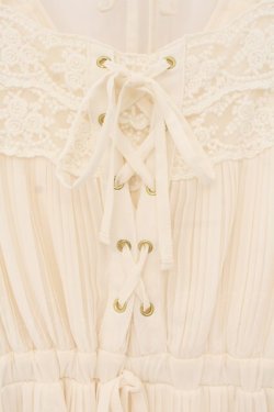 画像2: LIZ LISA / シフォンプリーツ長袖ワンピース  オフシロ O-26-01-22-028-LO-OP-IG-OS