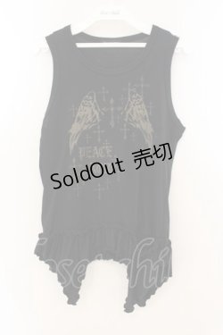 画像1: PEACE NOW / ウィングクロスタンク  ブラック×ゴールド O-26-01-22-035-PU-TO-IG-OS