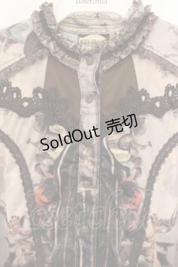 画像2: OZZ ANGELO / 絵画柄スタンドネックブラウス  ベージュ O-26-01-22-039-OO-BL-IG-OS