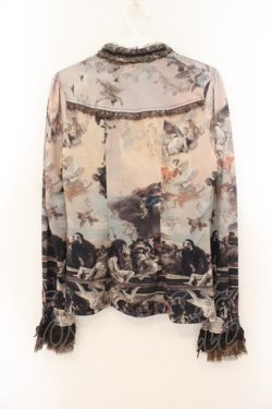 画像4: OZZ ANGELO / 絵画柄スタンドネックブラウス  ベージュ O-26-01-22-039-OO-BL-IG-OS