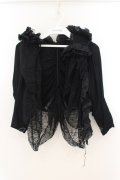 h.NAOTO / レースガーゼボレロ  ブラック O-26-01-22-040-HN-TO-IG-OS
