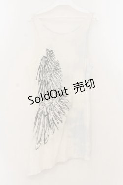 画像3: h.NAOTO / 羽プリントタンクトップ  ホワイト×ブラック O-26-01-22-041-HN-TO-IG-OS