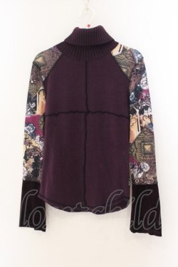 画像1: OZZ ANGELO / 継ぎ接ぎハイネックニット  パープル O-26-01-22-045-OO-TO-IG-OS