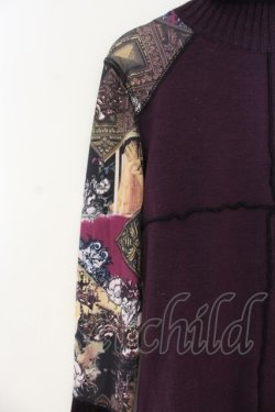 画像2: OZZ ANGELO / 継ぎ接ぎハイネックニット  パープル O-26-01-22-045-OO-TO-IG-OS