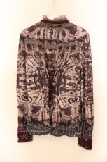 画像3: OZZ ANGELO / スタンドネック総柄起毛ブラウス  ワイン O-26-01-22-046-OO-BL-IG-OS (3)