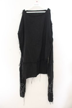 画像1: KASEI / ガーゼシャツ  ブラック O-26-01-22-047-PU-TO-IG-OS