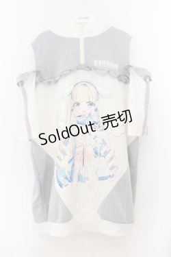 画像1: NOEMIE / シナモロール 耳付きジャージプルパーカー  ホワイト×ブルーグレー O-26-01-22-048-LO-TO-IG-OS