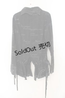 画像5: h.naoto Blood / 英字プリント裾デザインブラウス  ブラック（色褪せによりグレー） O-26-01-22-050-HN-BL-IG-OS