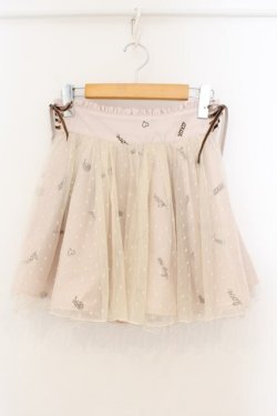 画像1: LIZ LISA / チョコペン柄メッシュスカパン  アイボリー O-26-01-22-005-LO-PA-IG-OS