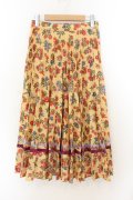 Jane Marple Dans Le Salon / Flowers of Jouy double accordion skirt M イエロー O-26-01-22-055-JM-SK-OW-OS