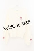 axes femme / ハートリボン刺繍ニットカーディガン F キナリ O-26-01-22-062-AX-TO-OW-OS