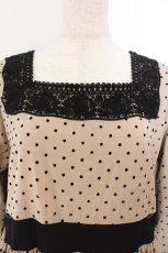 画像2: marcHenTica / キャロラインワンピース サイズ(採寸をご確認ください) タピオカミルクティー（ベージュ×クロ） O-26-01-22-068-LO-OP-OW-ZT627 (2)