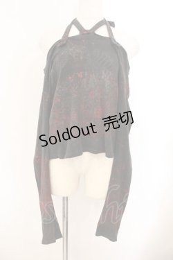 画像1: h.ANARCHY / スプラッシュプリントホルターカットソー  ブラック（色褪せによりグレー） O-26-01-22-075-HN-TO-IG-OS