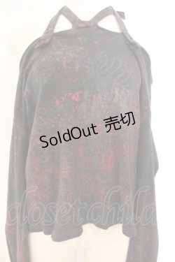 画像2: h.ANARCHY / スプラッシュプリントホルターカットソー  ブラック（色褪せによりグレー） O-26-01-22-075-HN-TO-IG-OS