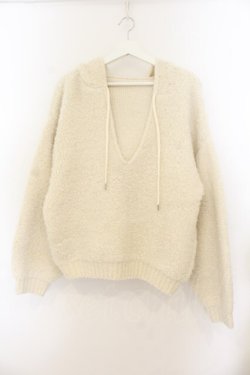 画像1: Fickle Bebe / オーバーニットフーディ F アイボリー（公式展開シロ） O-26-01-22-076-0-TO-OW-OS