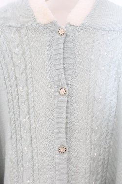 画像2: axes femme / パール裏ボアニットポンチョ F ミント O-26-01-22-077-AX-TO-OW-OS