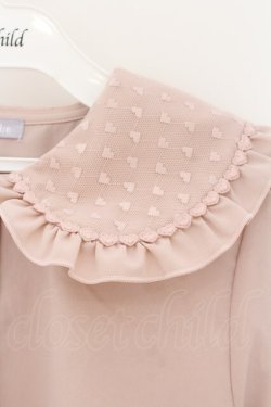 画像2: axes femme POETIQUE / ハートチュールビッグ襟ブラウス M ピンク O-26-01-22-080-AX-BL-OW-OS