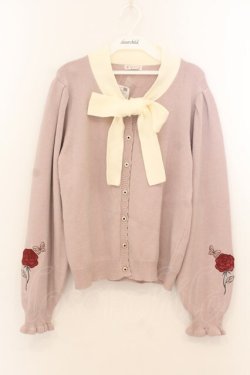 画像1: axes femme / ローズ・ステンドグラスカーディガン F ピンク O-26-01-22-081-AX-TO-OW-OS