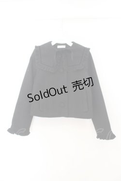 画像1: m petit by misako / セーラー襟ショートコート S クロ O-26-01-22-082-LO-CO-OW-OS