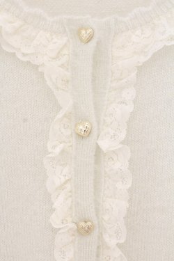 画像2: axes femme POETIQUE / ラメシャギーフリルニットカーディガン F 生成り O-26-01-22-083-AX-TO-OW-OS