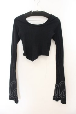 画像1: KASEI / ロングスリーブショートカッソー L ブラック O-26-01-22-087-PU-TO-IG-OS