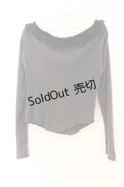 画像4: h.naoto Blood / ラッセルレース英字カットソー  ブラック（色褪せによりグレー） O-26-01-22-088-HN-TO-IG-OS